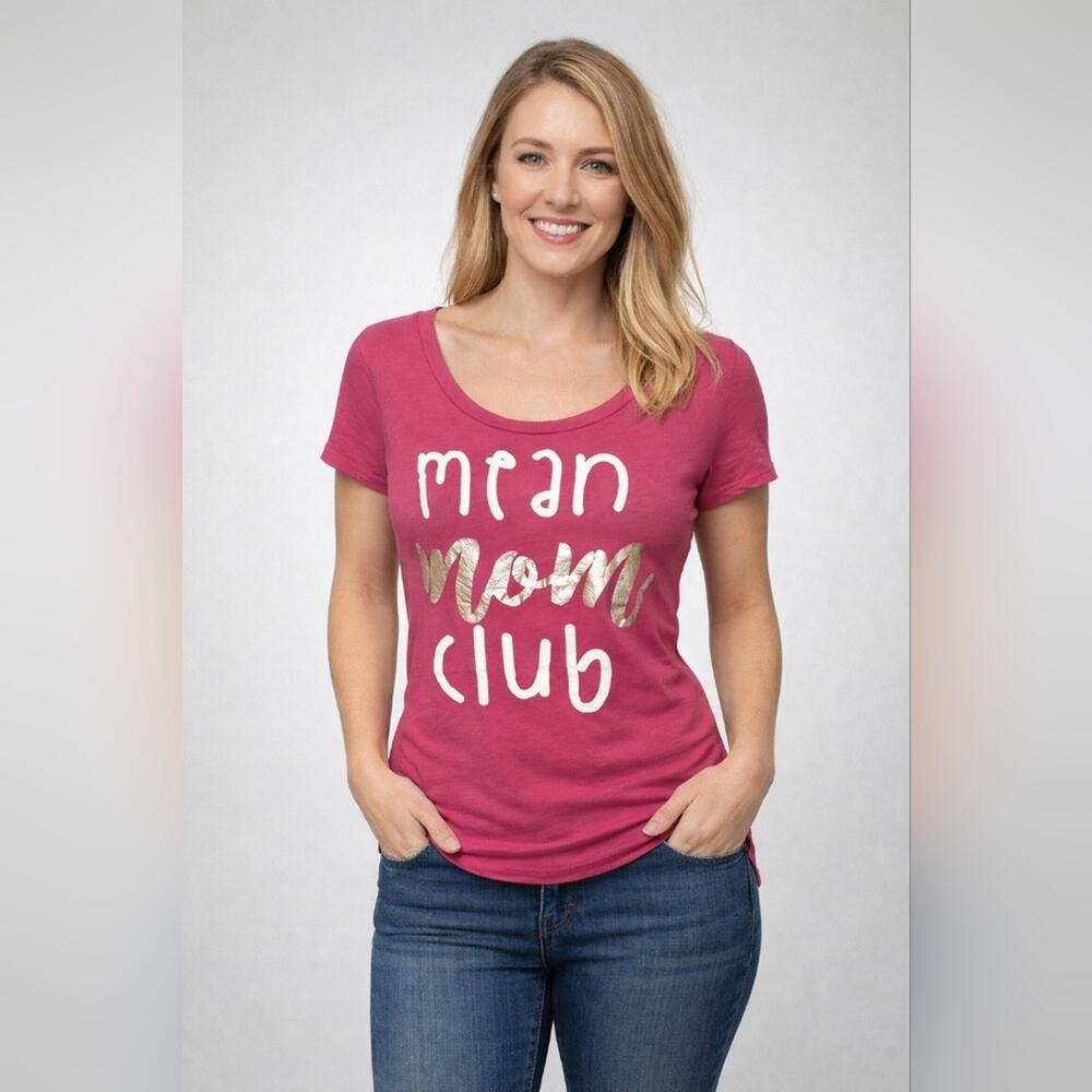 Belle Mean Mom. Club Pink Womens Cut TShirt Sz XXL (12-14) #1510